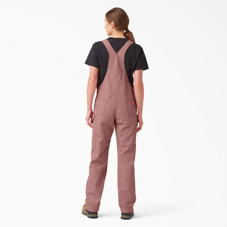 Women's Relaxed Fit Bib Overalls - Rinsed Ash Rose (RAR) image number 2