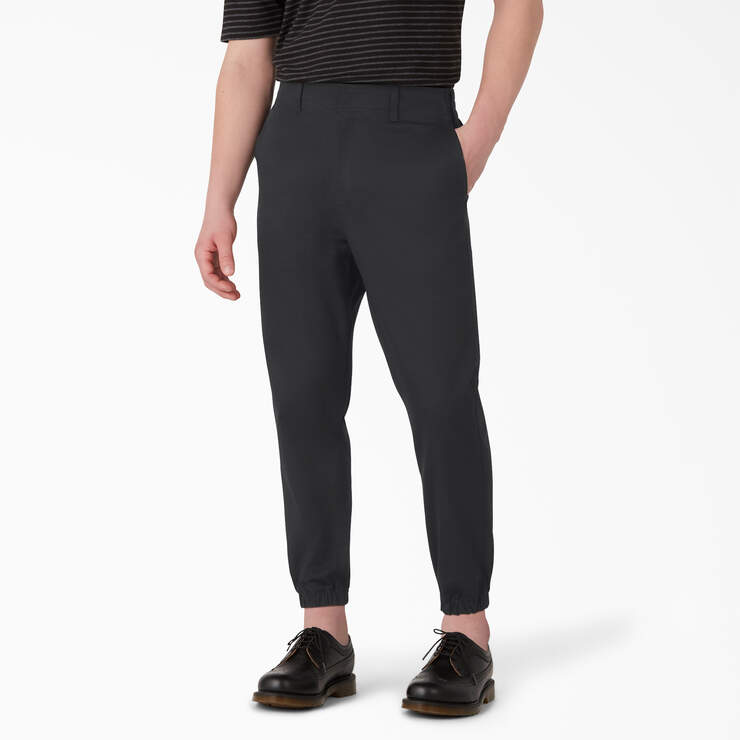 Regular Fit Cropped Jogger Work Pants - Black (BKX) image number 1