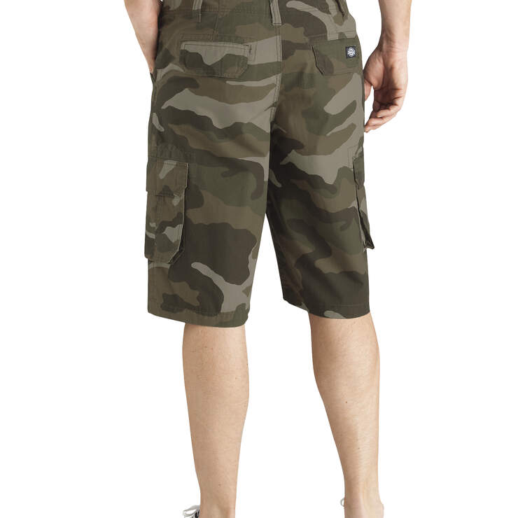 13" Relaxed Fit Bellowed Cargo Shorts - STONEWASH GREEN CAMO (SGBC) image number 2