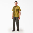 Twill Button-Up Short Sleeve Work Shirt - Rinsed Military/Moss Green &#40;R2G&#41;