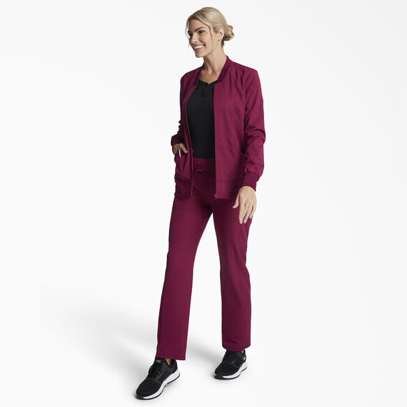 Women&#39;s Dynamix Zip Front Scrub Jacket - Wine &#40;WIN&#41;