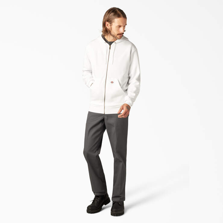 Thermal Lined Fleece Zip Hoodie - White (WH) image number 5