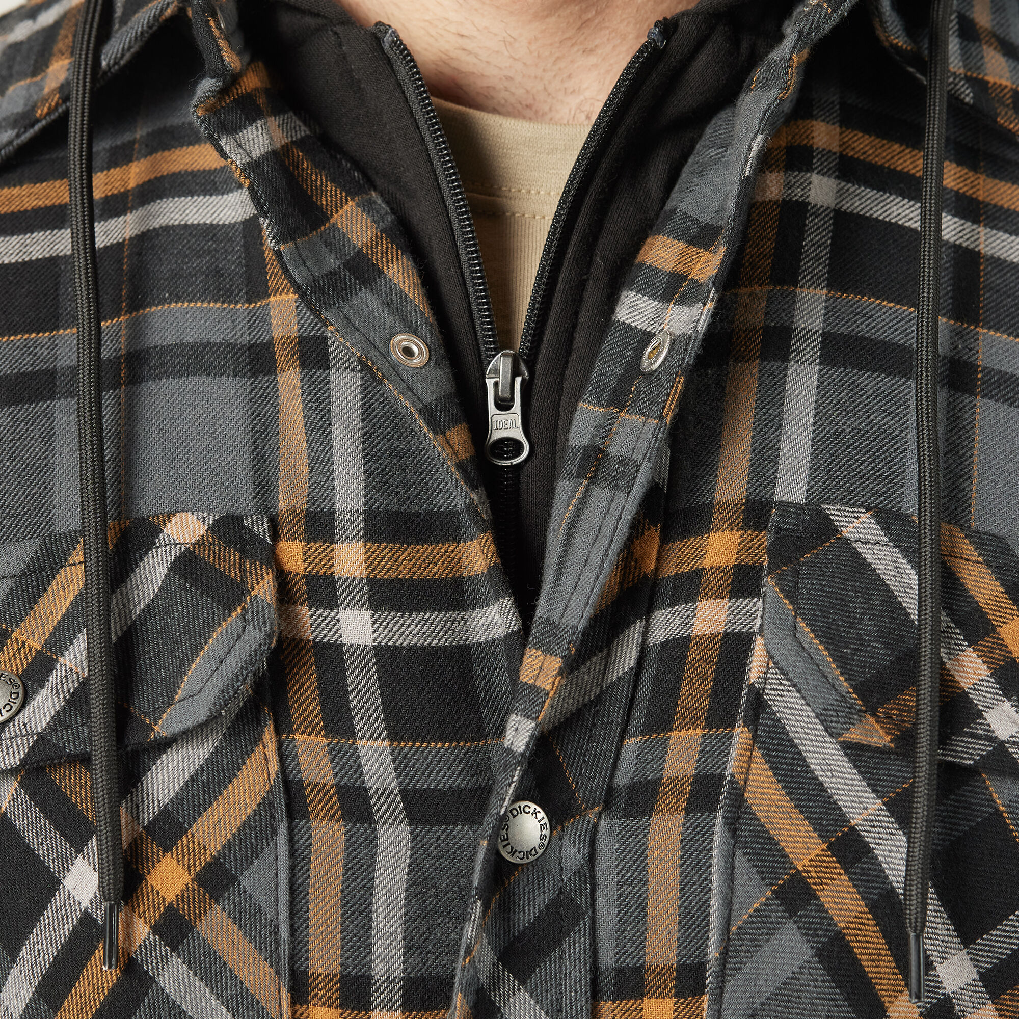 Men's Water Repellent Flannel Hooded Shirt Jacket - Dickies US