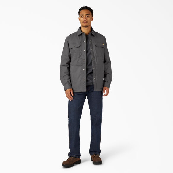 Water Repellent Fleece-Lined Duck Shirt Jacket - Slate Gray &#40;SL&#41;