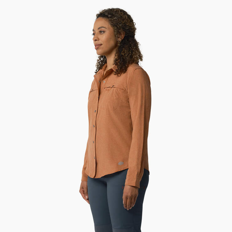 Women's Cooling Roll-Tab Work Shirt - Copper Heather (EH2) image number 3