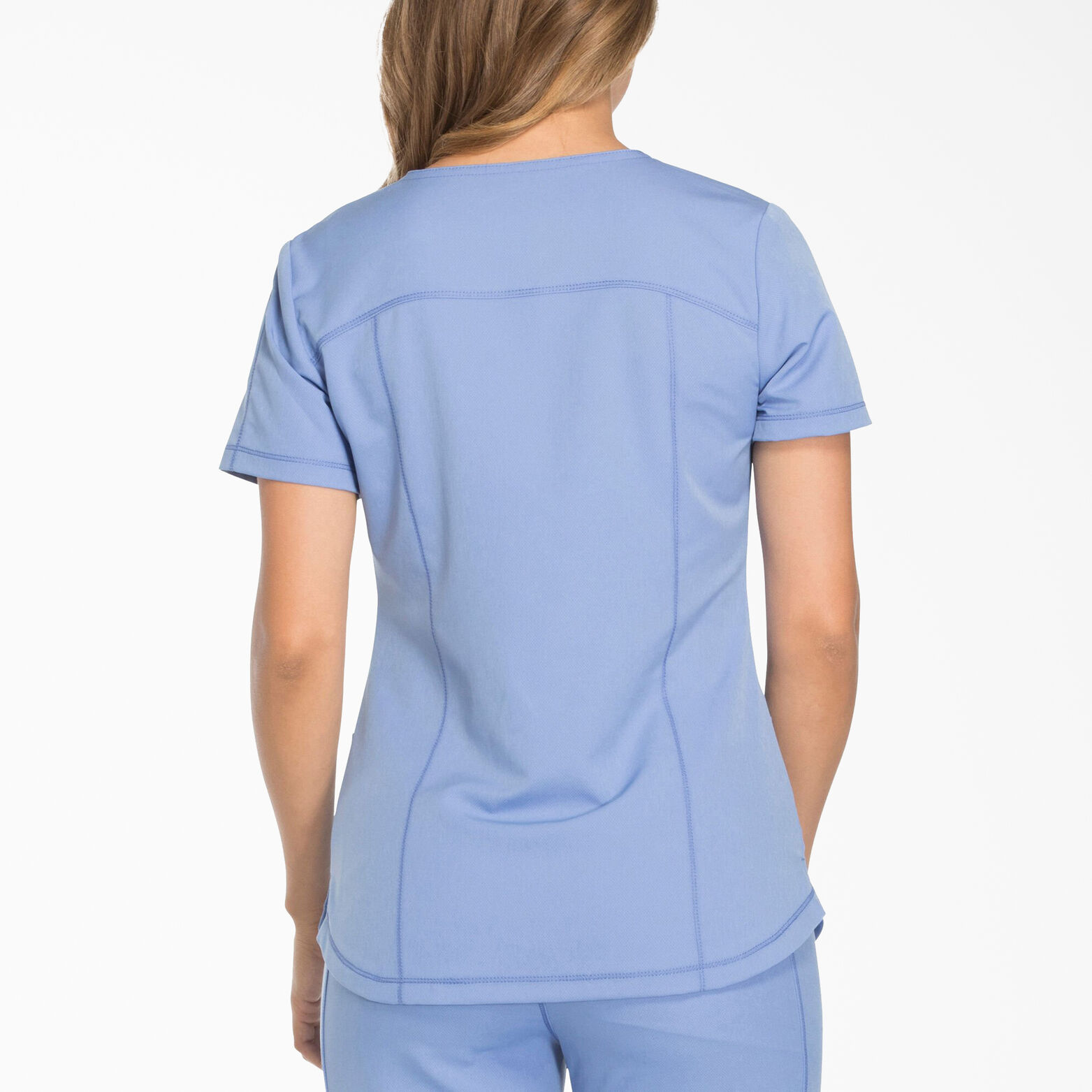 V Neck Top Ceil Blue L Womens Scrubs Dickies