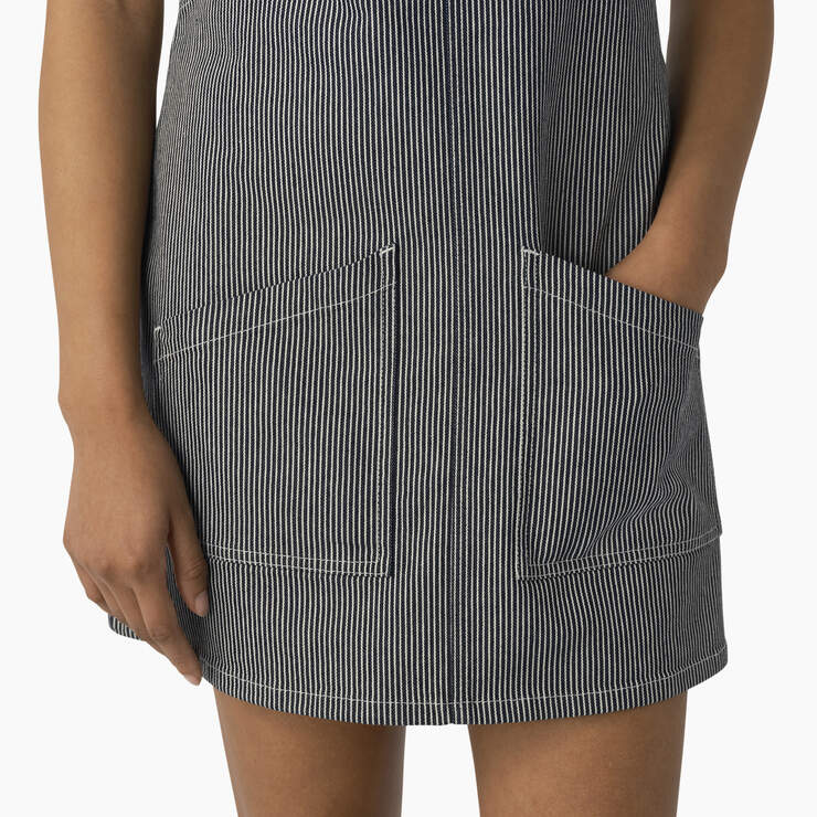Women's Regular Fit Hickory Stripe Bib Overall Dress - Hickory Stripe (HS) image number 5