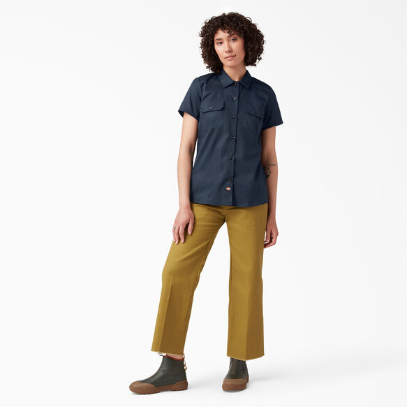 Women&rsquo;s FLEX Short Sleeve Work Shirt - Dark Navy &#40;DN&#41;