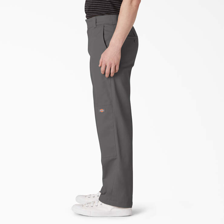 Slim Straight Fit Double Knee Pants - Slate Gray (SL) image number 3