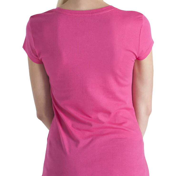 Dickies Girl Juniors' Short Sleeve V-Neck T-Shirt - Lipstick Pink (LPS) image number 2