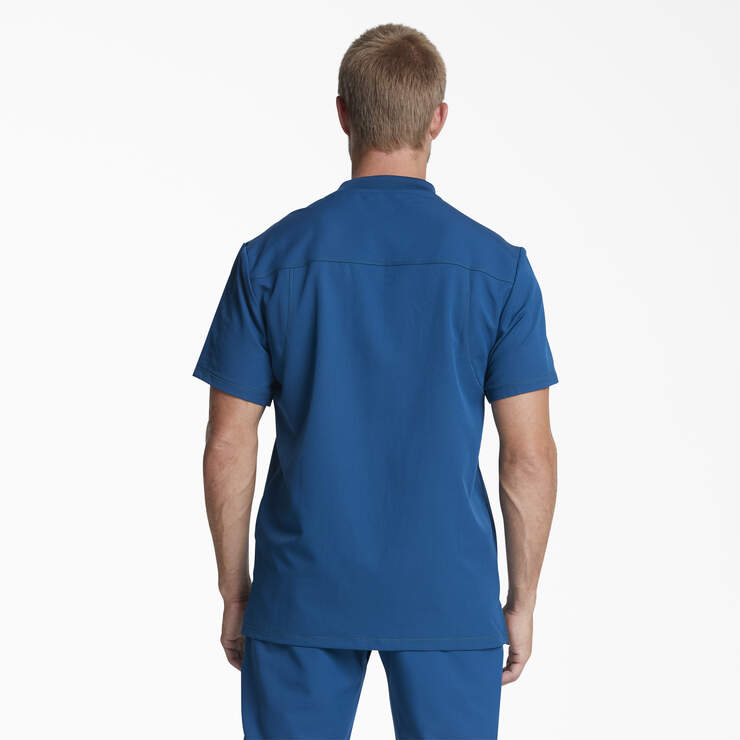 Men's Dynamix V-Neck Scrub Top with Zip Pocket - Caribbean Blue (CRB) image number 2