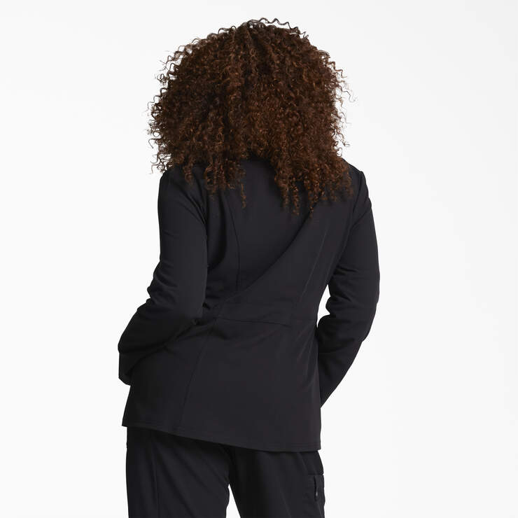 Women's Xtreme Stretch Snap Front Scrub Jacket - Black (BLK) image number 2