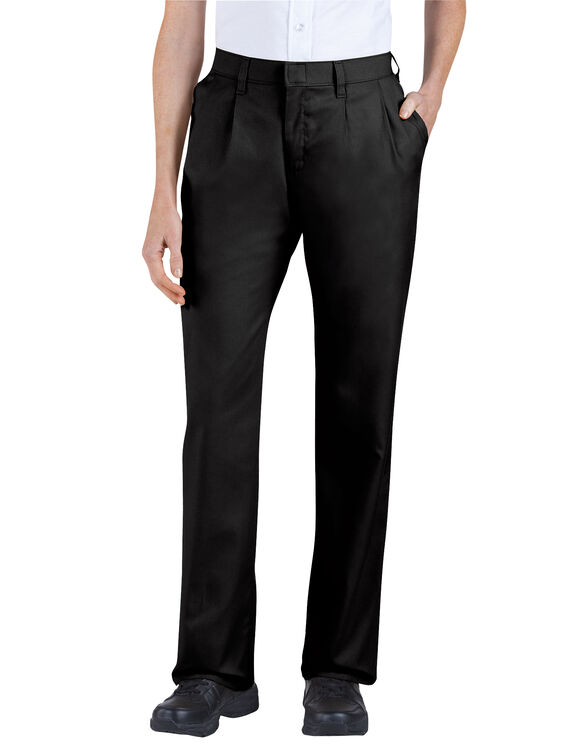 Women's Pleated Pants Black | Straight Leg, Relaxed Fit | Dickies