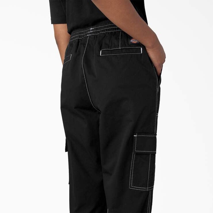 Women's Drawstring Cargo Pants - Black (BKX) image number 10