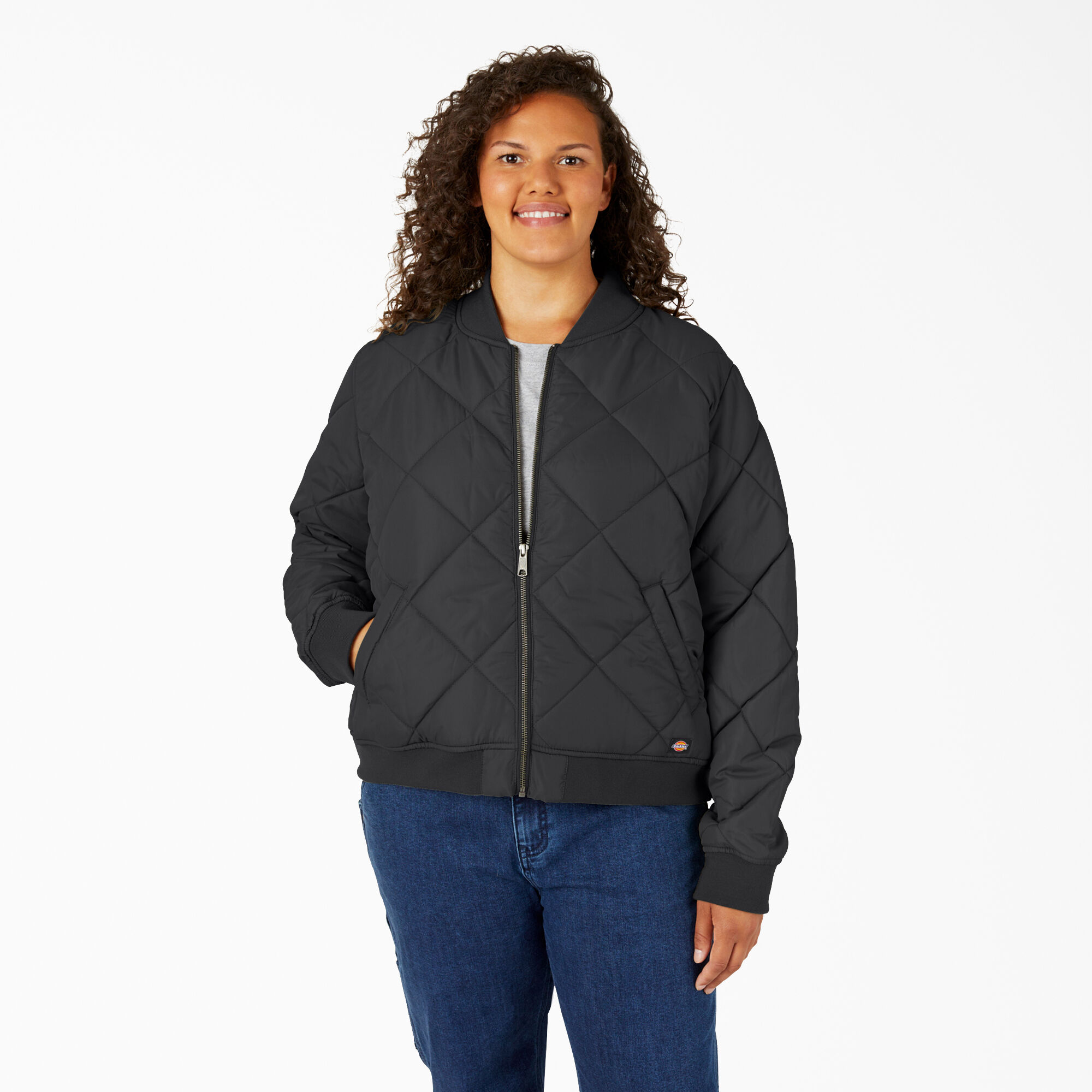 Women s Plus Quilted Bomber Jacket Dickies US