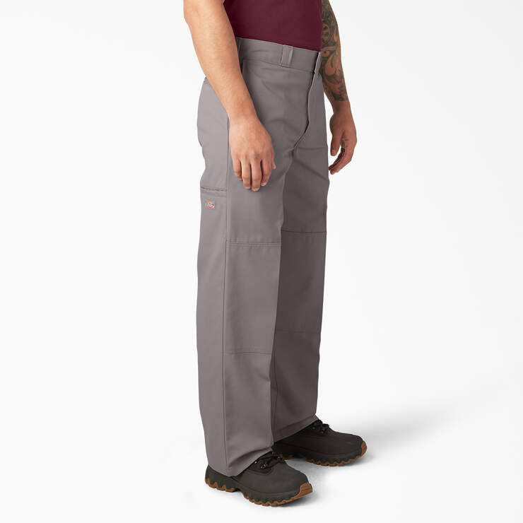 Loose Fit Double Knee Work Pants - Silver (SV) image number 4
