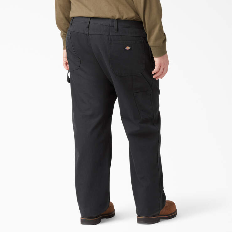 Relaxed Fit Heavyweight Duck Carpenter Pants - Rinsed Black (RBK) image number 3