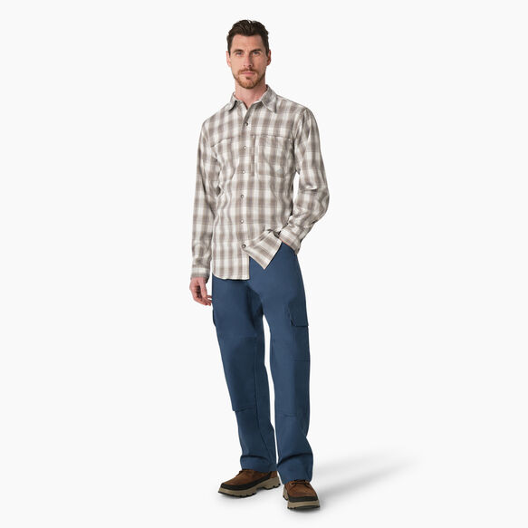 Cooling Long Sleeve Work Shirt - Smoke/Charcoal Plaid &#40;A1R&#41;