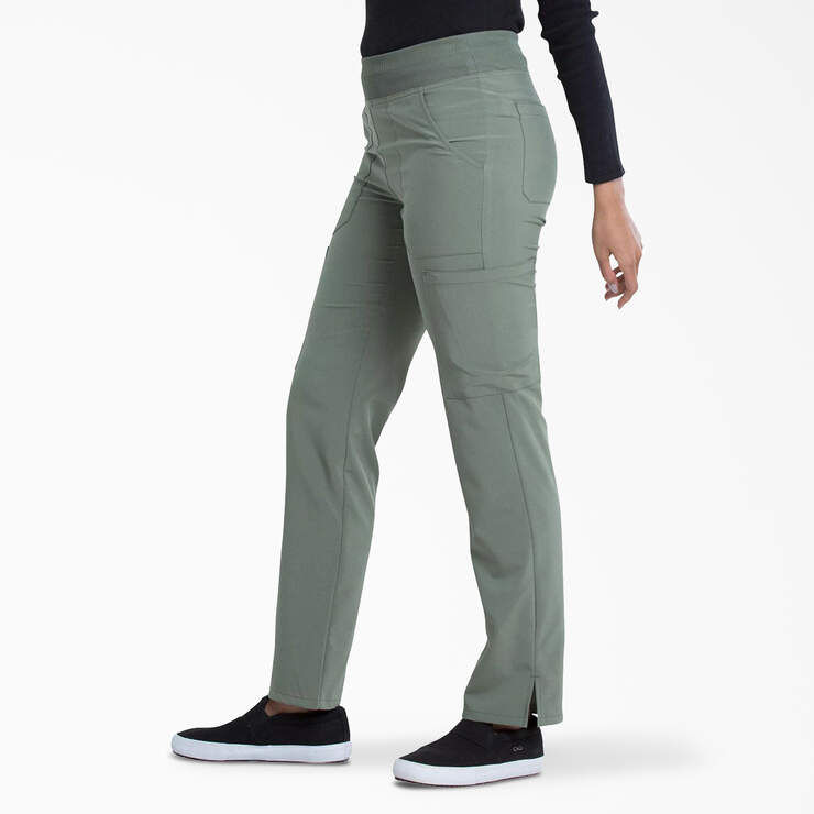 Women's EDS Essentials Cargo Scrub Pants - Olive Green (OLI) image number 3