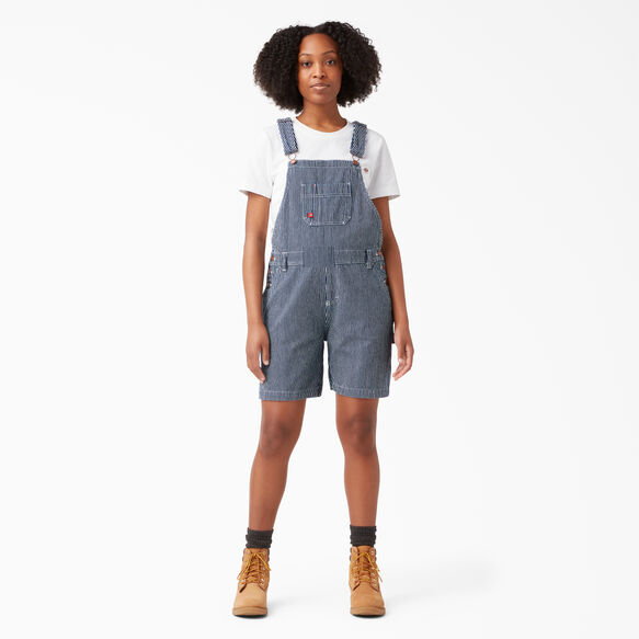 Women&#39;s Bib Shortalls, 7&#39;&#39; - Rinsed Hickory Stripe &#40;RHS&#41;