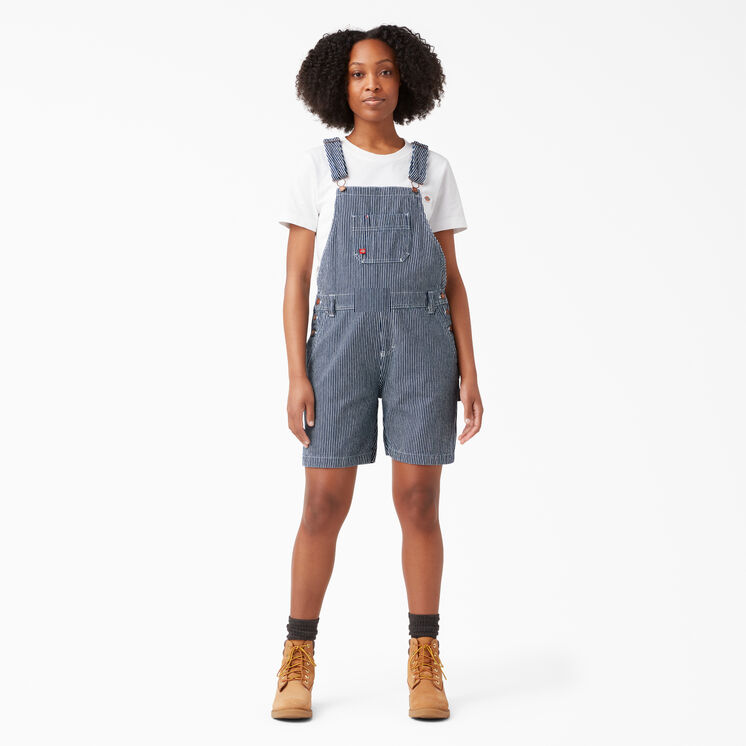 Women&#39;s Bib Shortalls, 7&#39;&#39; - Rinsed Hickory Stripe &#40;RHS&#41;