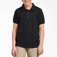 Kids' Piqué Short Sleeve Polo, 4-20 - Black (BK)