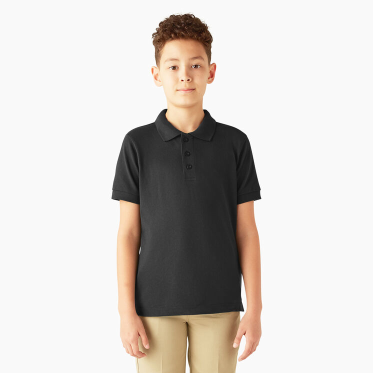 Kids&#39; Piqu&eacute; Short Sleeve Polo, 4-20 - Black &#40;BK&#41;