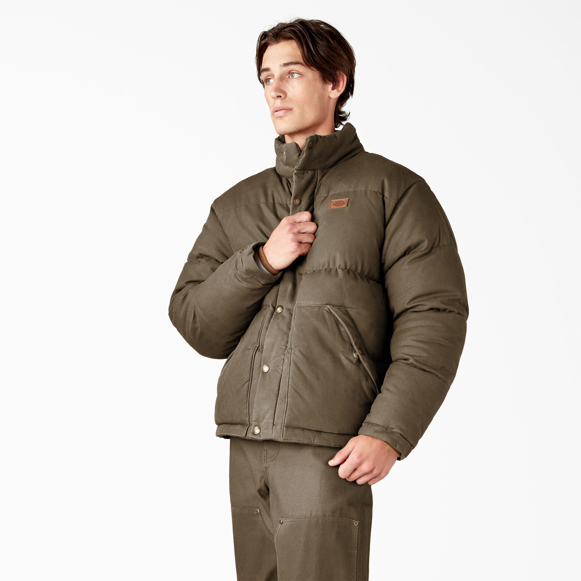 Waxed puffer jacket sales