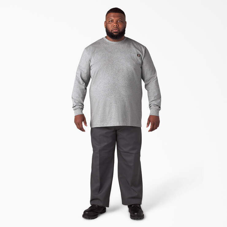 Heavyweight Long Sleeve Pocket T-Shirt - Heather Gray (HG) image number 9