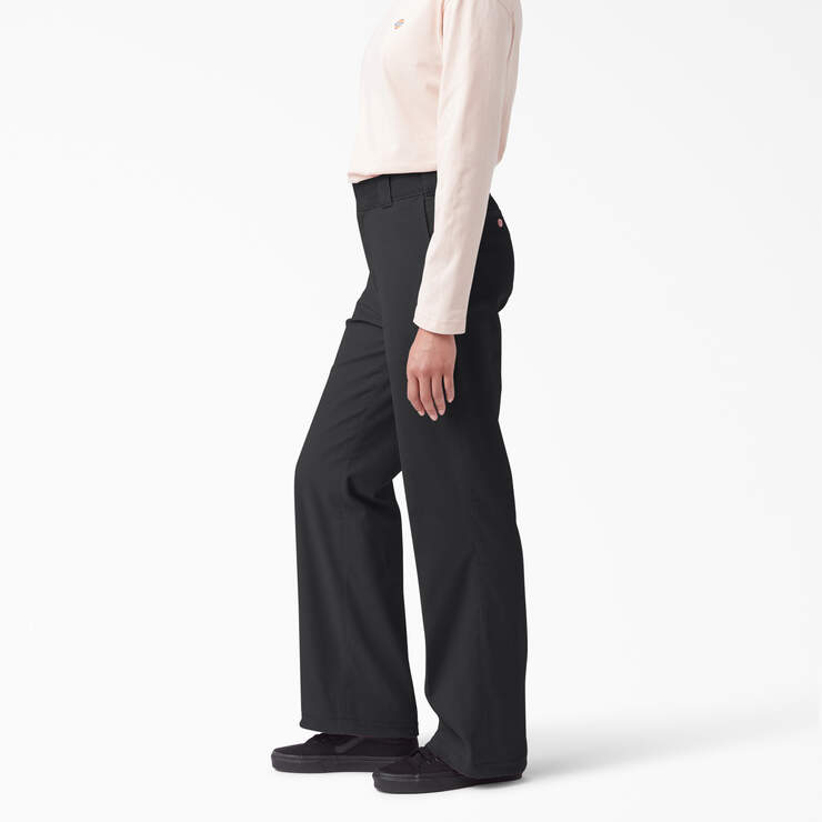 Women's Halleyville Regular Fit Wide Leg Corduroy Pants - Black (BKX) image number 3