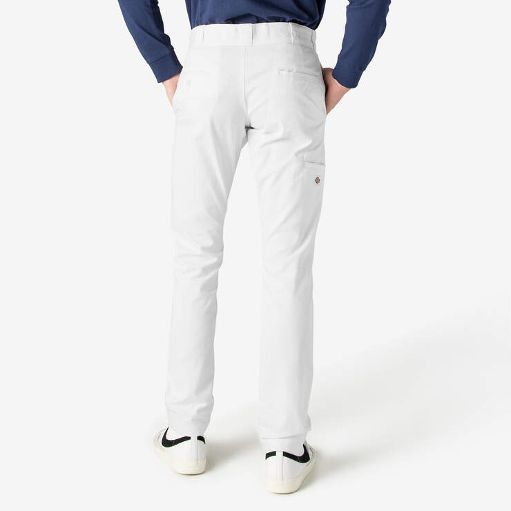 Skinny Fit Double Knee Work Pants - White (WH) image number 2