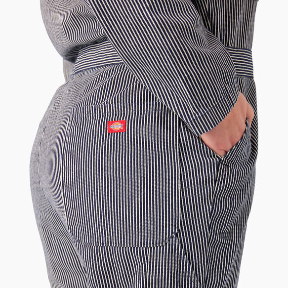 Women&#39;s Plus Long Sleeve Hickory Stripe Overalls - Rinsed Hickory Stripe &#40;RHS&#41;