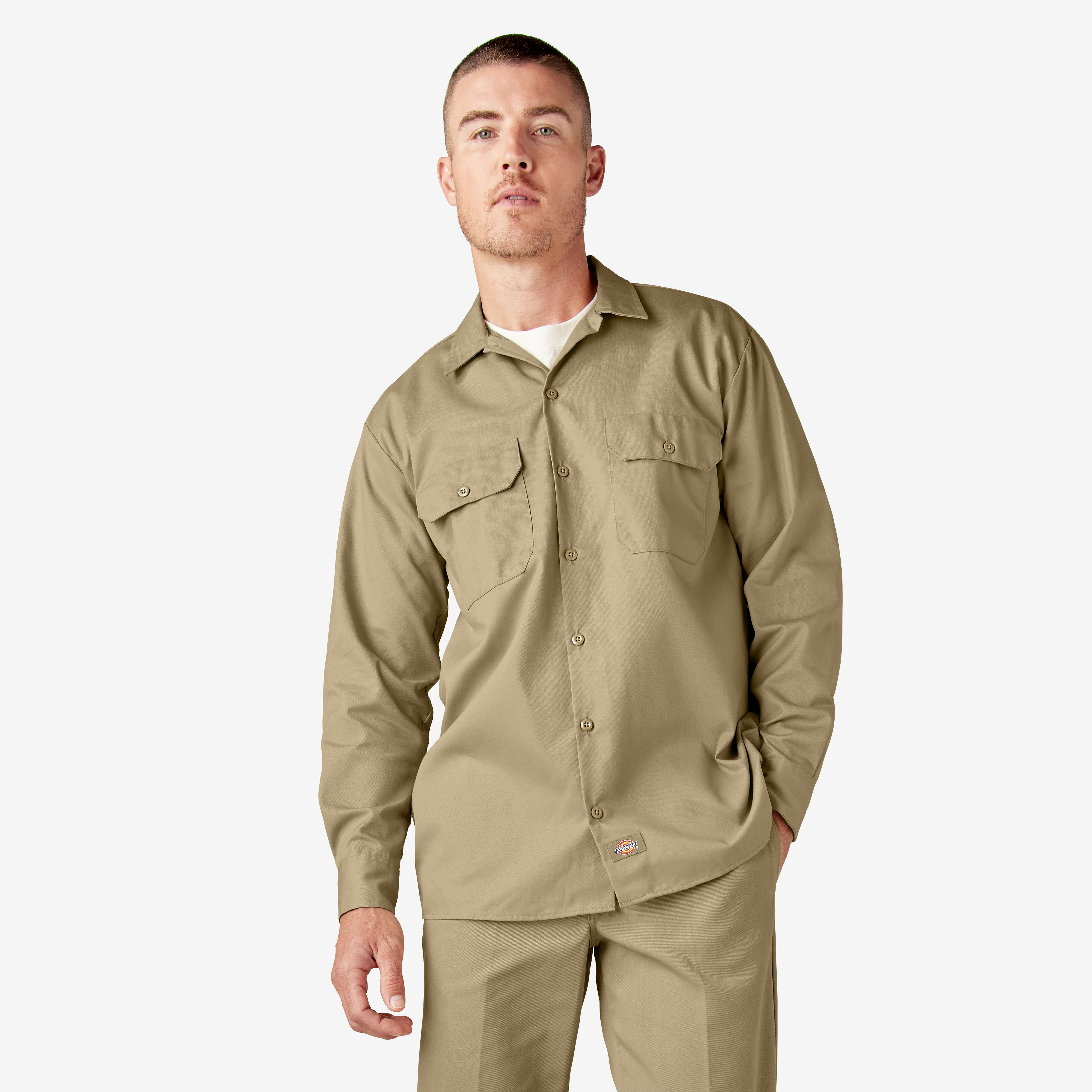 dickies slim work shirt