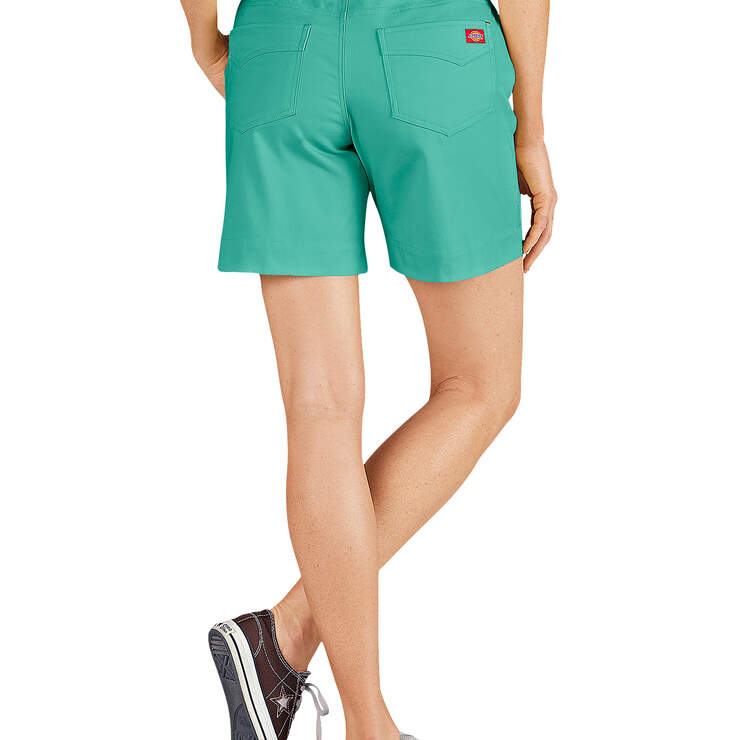 Women's 7" Relaxed Fit Stretch Canvas Shorts - RINSED BRIGHT SEA GREEN (RTS) image number 2