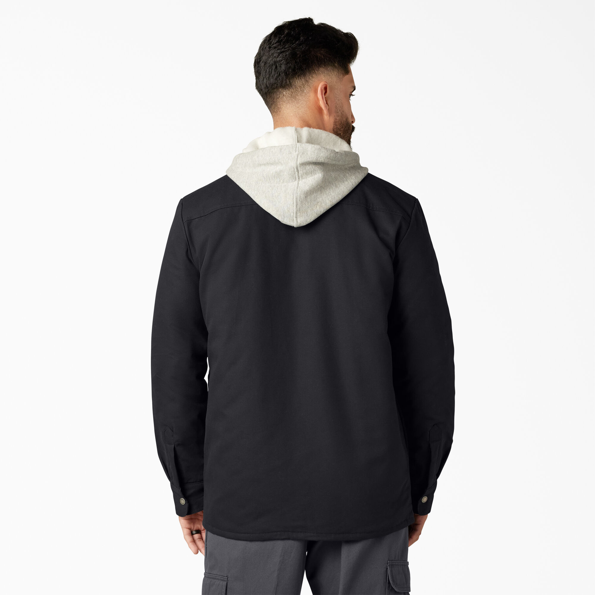 Relaxed Fit Icon Hooded Duck Quilted Shirt Jacket Men s