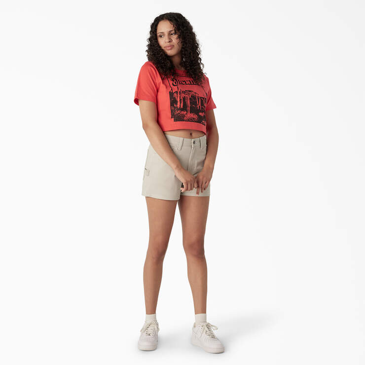 Women's Desert Graphic Cropped T-Shirt - Bittersweet (BW2) image number 4