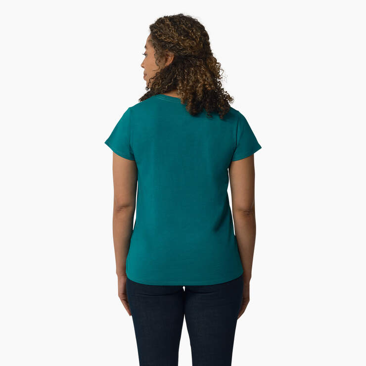 Women's Short Sleeve V-Neck T-Shirt - Deep Lake (DL2) image number 2