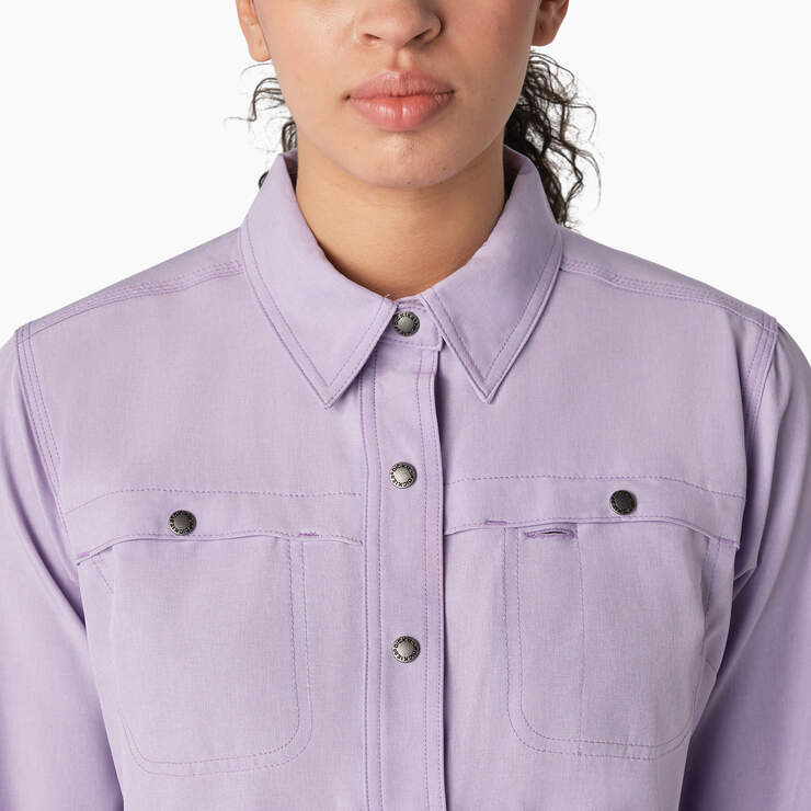 Women's Cooling Roll-Tab Work Shirt - Purple Rose (URD) image number 5