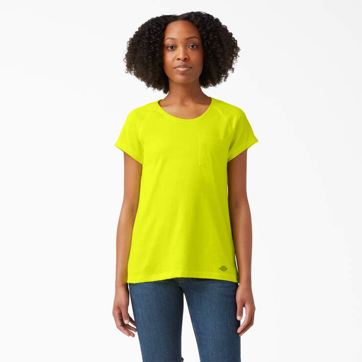Women's Cooling Short Sleeve Pocket T-Shirt - Bright Yellow (BWD) image number 1
