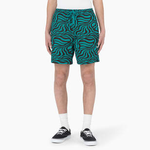 Zebra Print Modern Fit Drawstring Shorts, 6"