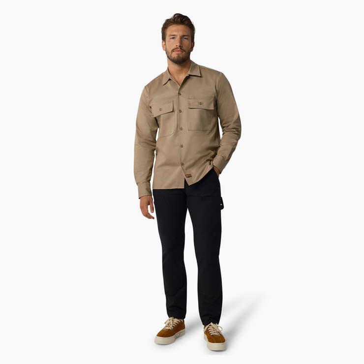 Dickies 1922 Premium Twill Long Sleeve Shirt - Rinsed Maple (RMA) image number 4
