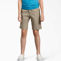 Girls' FlexWaist® Slim Fit Flat Front Shorts (Plus), 10.5 - 16.5 - Desert Sand (DS)