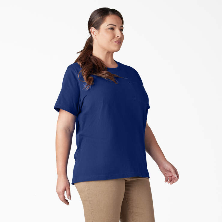 Women's Plus Heavyweight Short Sleeve Pocket T-Shirt - Surf Blue (FL) image number 4