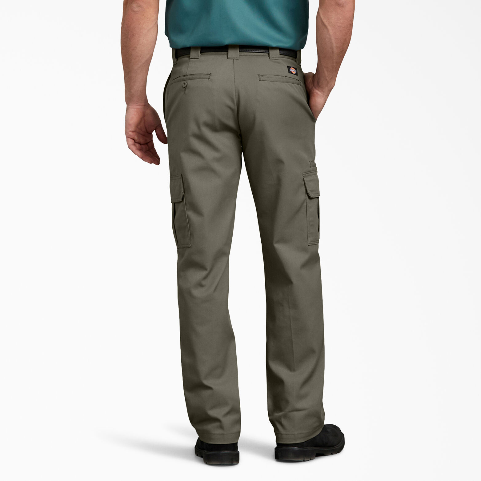 Flex Regular Fit Straight Leg Cargo Pants Moss Green Size 32 30 | Men's ...