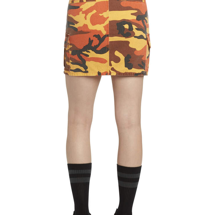 Dickies Girl Juniors' Camo Cargo Skirt - Orange (OR) image number 2