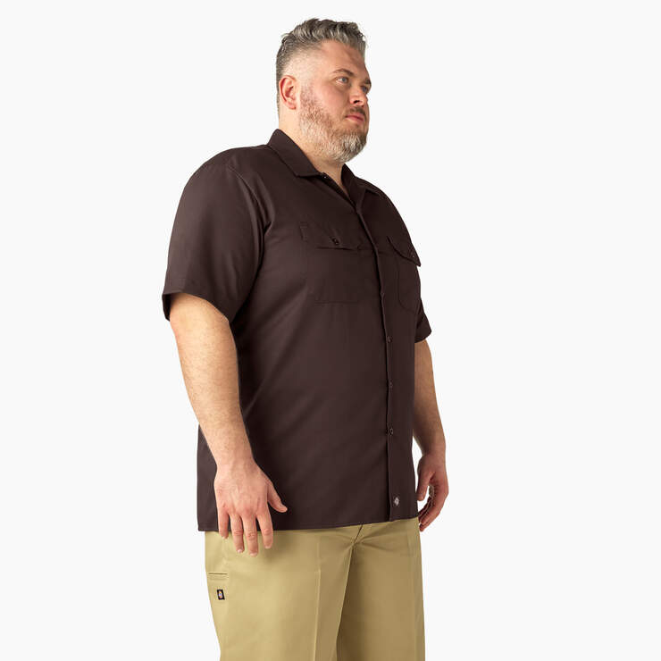 Short Sleeve Work Shirt - Dark Brown (DB) image number 8