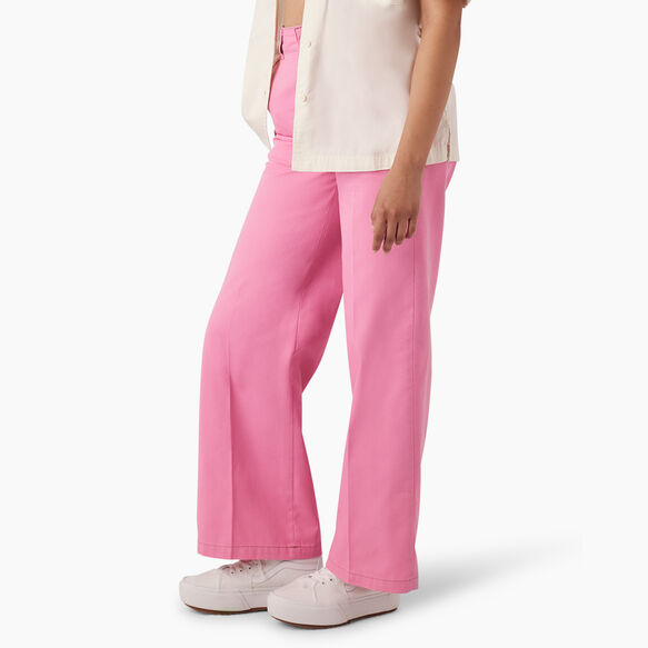 Women&#39;s Stonewashed Wide Leg Work Pants - Wild Rose &#40;WR2&#41;