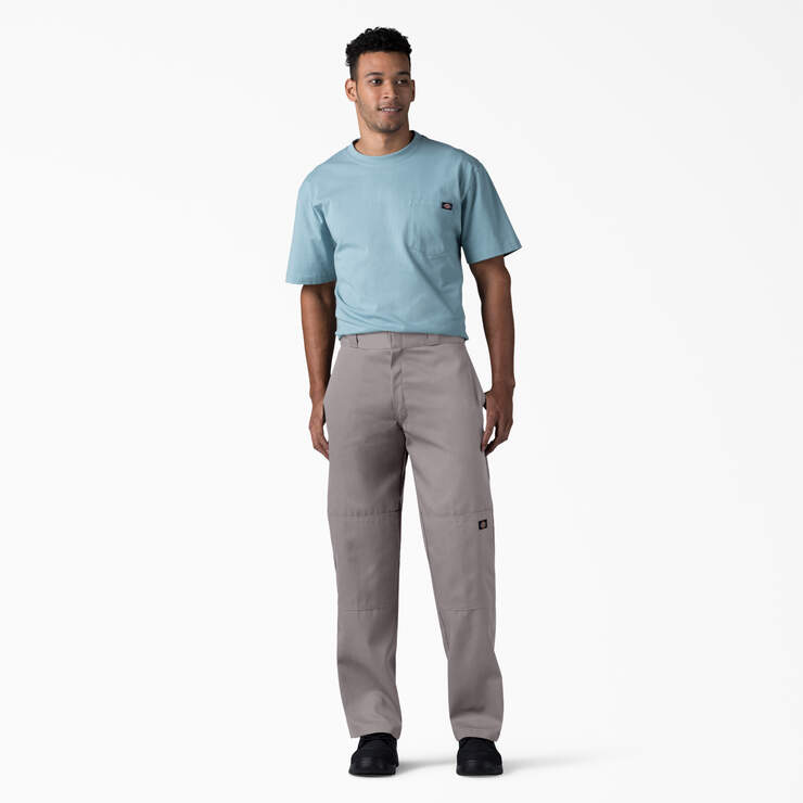 Loose Fit Double Knee Work Pants - Silver (SV) image number 7
