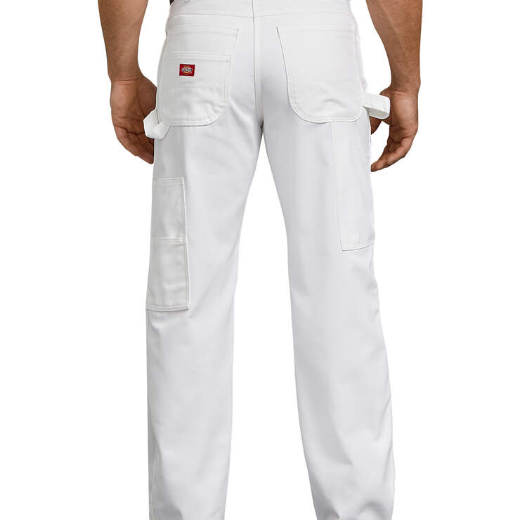 Relaxed Fit Straight Leg Polyester-Blend Premium Painter's Pants - White (WH) image number 1
