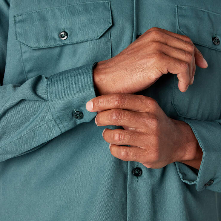Long Sleeve Work Shirt - Lincoln Green (LN) image number 8